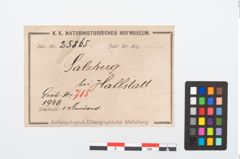 Etikett zu Bronzetonnenarmband (NHMW-PRAE-025865)